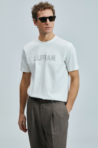 Lufian 111020240 Thınk Modern Grafik Tişort Erkek T-shirt Beyaz