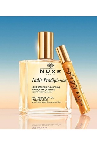 Nuxe Huile Prodigieuse Çok Amaçlı Kuru Yağ 100 ML + Huile Roll-On Cilt Bakım Yağı 8 ML