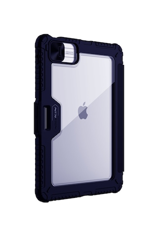 Nillkin Apple Uyumlu iPad Air 13 2024 Standlı Bumper Smart Cover Tablet Kılıf Lacivert Kapaklı Kılıf