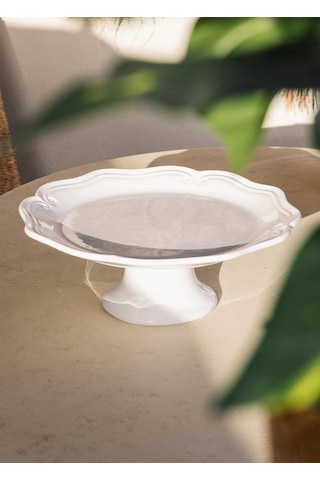 The Mia Grande Pasta Kek Standı Beyaz 33x12 Cm Grd0017 Beyaz