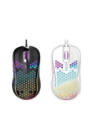 Kablolu Rgb Işıklı Grafik Ve Oyuncu Mouse - Honeycomb Petek Tasarım 1200 - 2400 - 4800 - 7200 Dpı Diğer