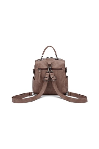 Yıkama Deri Sırt Askılı Kadın Çantası 21k Barcelona 1915 Açık Vizon