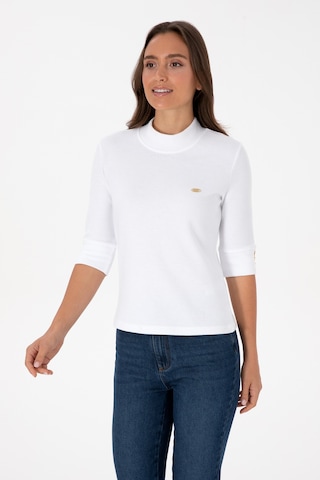 U.S. Polo Assn. Kadın Beyaz Düğme Detaylı Balıkçı Yaka Sweatshirt 50314156-VR013
