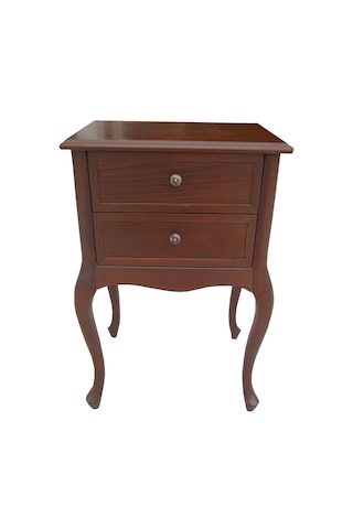 Komodin Aslan Lükens 2çekmece 1adet Parlak Ceviz Natüre Eskitme Kulp Kayın Torna İskelet El Yapım