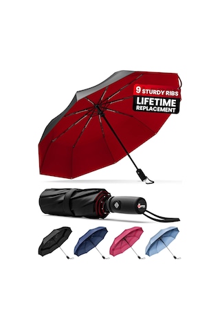 Repel Şemsiye Rüzgar Geçirmez Seyahat Şemsiyeleri Yağmur İçin - Kolay Otomatik Açılıp Kapanan, Dayanıklı Ve Kompakt Şemsiye, Güçlü Fiberglas Çerçeve, Su Geçirmez Diğer