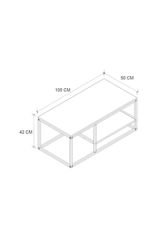 Bofigo Metal Orta Sehpa 2 Raflı Orta Sehpa Dekoratif Sehpa Nisa Çam