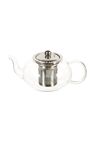 Cam Bitki Çayı Demliği 600 Ml - Çelik Süzgeçli Demlik
