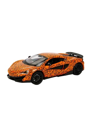 1:32 Sesli Ve Işıklı Rmz Hobby Keith Haring Serisi Die Cast Çek Bırak Model Araba - Turuncu Mclaren