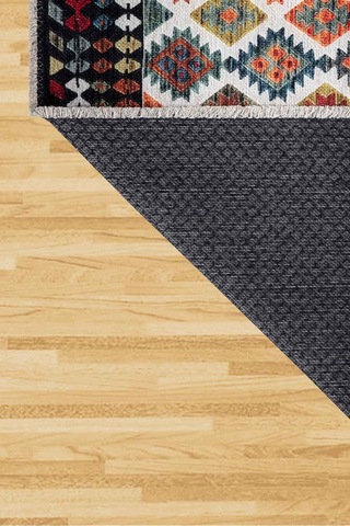 Valencıa 1505 Renkli Kaymaz Taban Yıkanabilir Modern Halı Kilim Çok Renkli