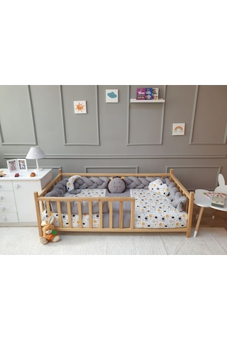 Montessori Beşik Uyku Seti - Örgü Kenar Koruma