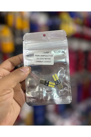 Oto 24led Ampul 2'li Set, T10 Model 12v Beyaz Işık, Fren, Park, Sinyal Ve Geri Vites Lambası Vb. 2 Adet