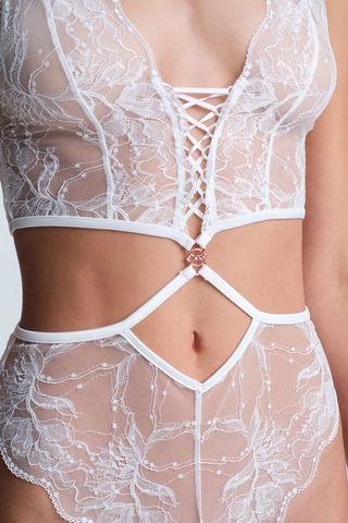 Penti Kırık Beyaz Scarlett Dantelli Balensiz Bodysuit