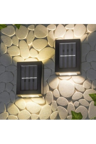 Technosmart 1Adet Modern Solar Çift Taraflı Duvar Lamba Güneş Ene Diğer