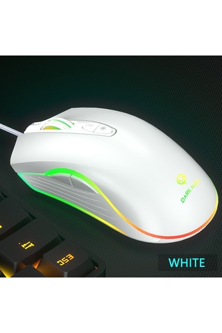 Dark Alien V600 7 Tuşlu Ofis Bilgisayarı İş Faresi, Kablo Uzunluğu: 1.42m Beyaz Diğer