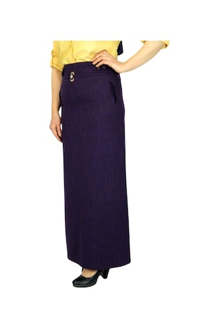 Kadın Mor Kumaş Uzun Etek Erm169-Mor-38 Mor