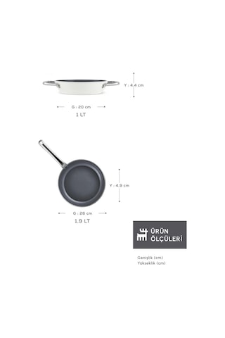 Karaca x Refika Swiss Crystal Creamy Metal Tava Sahan Set Cream