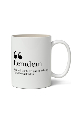 Hemdem Kelime Anlamı Baskılı Kupa Bardak Baskılı Kahve Kupa Bardak