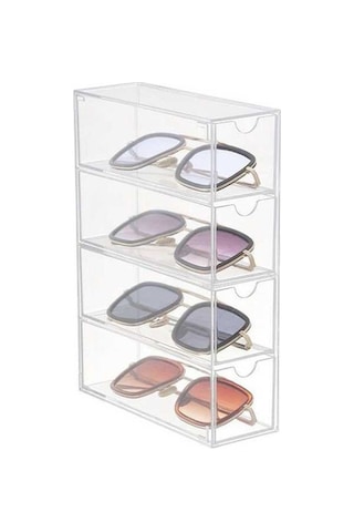 Tongxida 4 Katmanlı Akrilik Çekmece Vitrini, Toz Geçirmez, Şeffaf Masaüstü Saklama, Yeniden Kullanılabilir Diğer