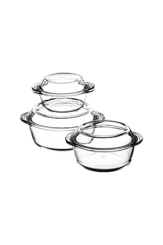 Paşabahçe Borcam Yuvarlak Tencere Seti 3'lü