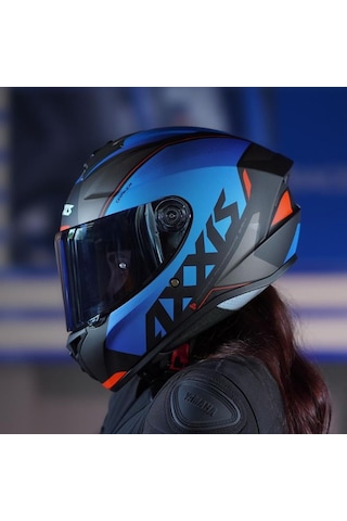 Motosiklet Full Face Draken S Mat Mavi E7 V.2 Motor Kaskı Çok Renkli
