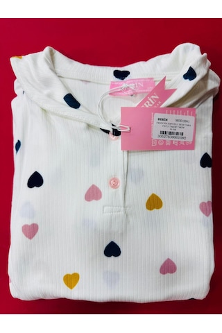 Berin Bayan Pijama Takımı-2041 Beyaz - Çok Renkli