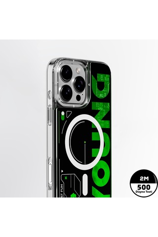 Apple Uyumlu iPhone 16 Pro Kılıf Magsafe Şarj Özellikli Airbagli Youngkit Future Streamer Serisi Kapak Yeşil