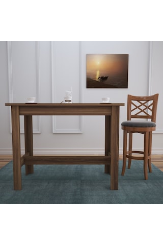 Pasifichome Barra Bar Masası & Mutfak Masası Ceviz / Yüksek Yemek Masası