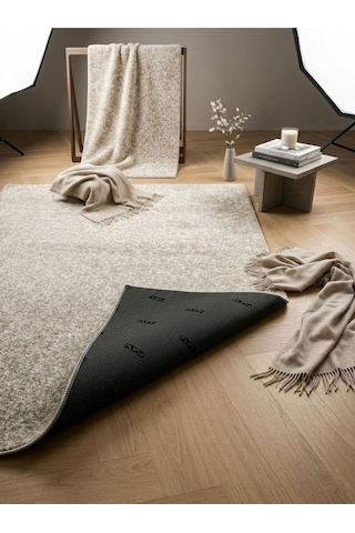 Dmr Halıcılık Krem Modern Kaymaz Taban Çocuk Odası Salon Hol, Koridor Mutfak Yıkanabilir Jel Kesme Yolluk Halı