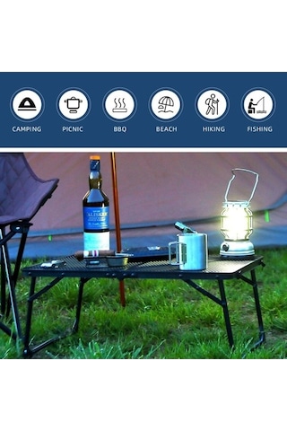 Bloomnest Pratik Renkli Piknik Panel Örgülü Masası Yüzeyi, Taşınabilir Kamp Masası, Katlanır Kanatlı, Hafif Çelik Barbekü Açık - Çok Renkli Çok Renkli