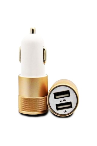 Çakmak Soketi Çift Usb'Li-Altın / Icca84-1
