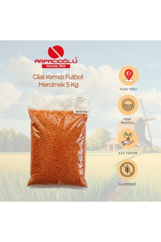 Arpacıoğlu® Kırmızı Futbol Mercimek 5 KG Cilalı