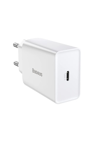 Baseus Speed Mini PD 20 W Type-C Hızlı Ev Şarj Cihazı Beyaz