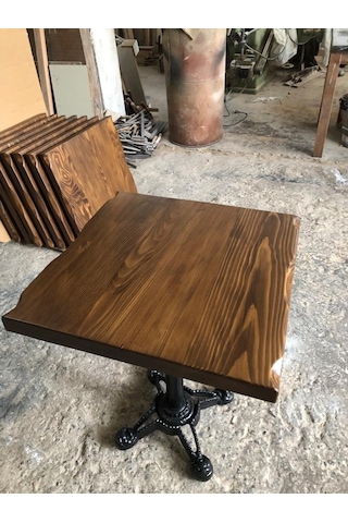 Bintaşmobilya Ceviz Renk Kütük Cafe Masası Imalatı Istanbul 60X60.Cm