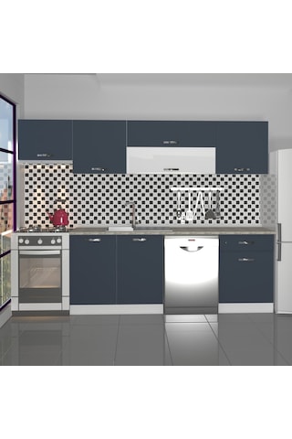 Decoraktiv Elite 280y Mdf Hazır Mutfak Dolabı - Tezgah Dahil - Antrasit