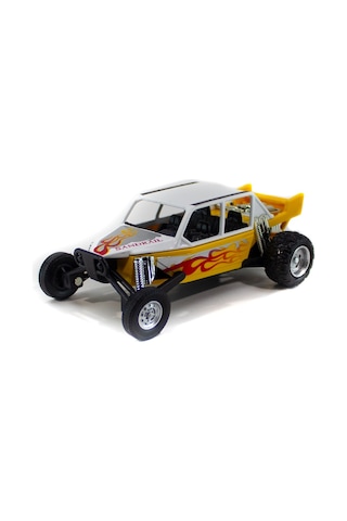 Metal Off Road Yarış Aracı Beyaz-Sarı