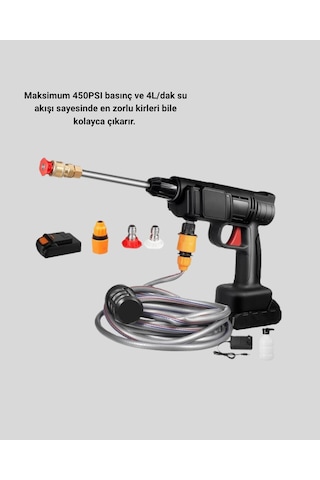 Taşınabilir Basınçlı Yıkama Makinesi 5m Hortumlu Köpük Şişeli 48v Güçlü