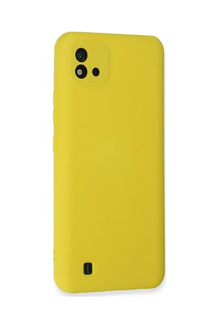 Newface - 566 - Realme C11 2021 Kılıf Nano İçi Kadife Silikon - Csmo-tex - - Sarı