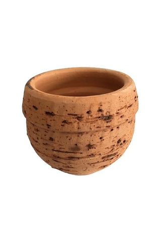 Antik Görünümlü Eskitme Toprak Saksı 12 Cm X 12 Cm