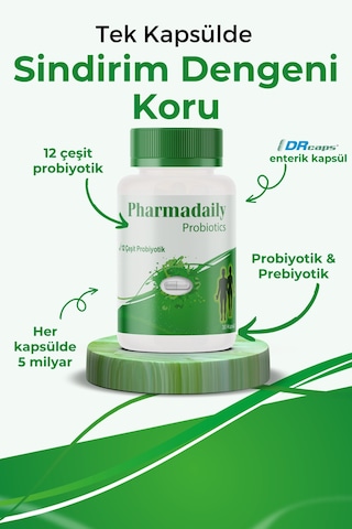 Pharmadaily Probiotics Probiotic Complex 12 Çeşit Probiyotik 30 Kapsül
