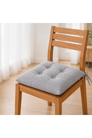 Bağcıklı Sandalye Minderi 40 40 4 Cm Gri Çok Renkli