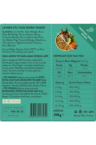Kito Kuzu Etli Yavru Köpek Maması 2500 G + Kito Fresh Levrek Etli Köpek Yemeği 6'lı