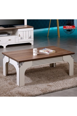 Gazel Orta Sehpa Beyaz/ Dikdörtgen Orta Sehpa