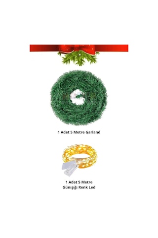 Özel Seri Gürleştirici Dekor Şerit Günışığı Ledli Çam Ağacı Yeni Yıl Yılbaşı Süsü Işıklı Garland