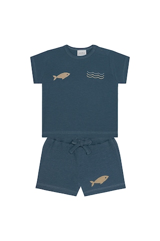 Antebies Minik Denizciler Kısa Kollu Tshirt Şort Set renkli