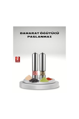 Otomatik Pilli Tuz Ve Karabiber Öğütücü Seti Renkli