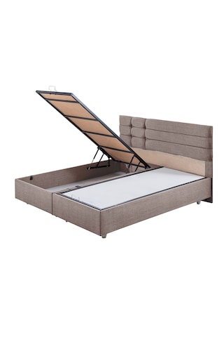Viyana İkili Set, Viyana Çift Kişilik Baza Başlık Seti Açık Kahve 140 x 190