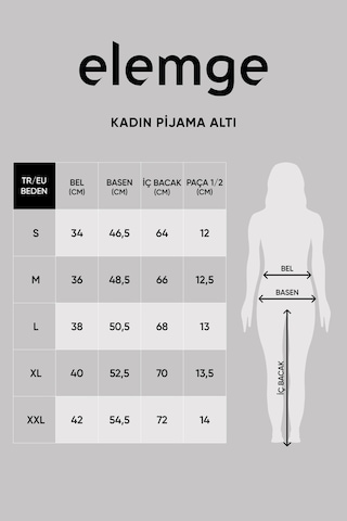 Elemge %100 Pamuk Compact Penye Süprem Kadın Pijama Altı Cepli Regular Fit Manşet Paça Esnek Terletmez Lila