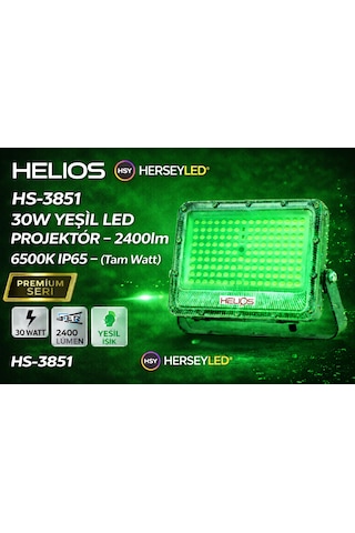 Helıos Hs-3851 30w Yeşil Led Projektör - Ip65 Tam Watt Hs-3851 Yeşil Helıos Hs-3851 30w Yeşil Led Projektör - Ip65 Tam Watt Hs-3851 Yeşil