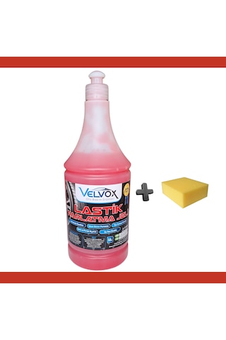 Velvox Lastik Parlatma Jeli 1000 Ml Yoğun Kıvam + Sünger