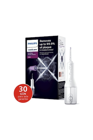 Sonicare Power Flosser 3000 Ağız Duşu Kablosuz, Yedek Başlık - Beyaz Hx3826/31